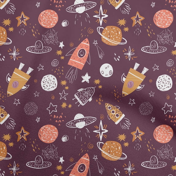oneOone Viscose Chiffon Wine Purple Fabric Galaxy Sewing Fabric By The Yard Printed Diy Clothing Sewing Supplies 42 Inch Wide