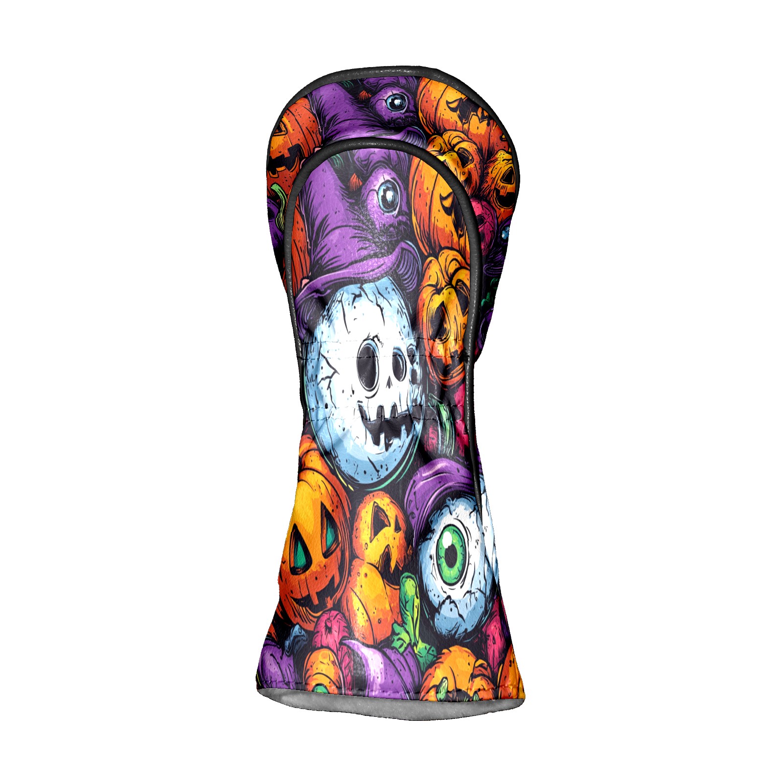 Golf Club Covers PU Leather Waterproof Head Covers for Fairway Woods Hybrids Pumpkin Eyeball