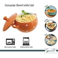 thumbnail image 4 of Servette Home Soup Bowls with Handles and Lids Ceramic Polka Dot Set of 2 Orange, 4 of 5