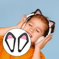 thumbnail image 1 of Decoración de auriculares estéreo shamjiam 2 piezas de gato desmontables negro rosa, 1 of 9