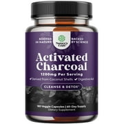 Natures Craft Activated Charcoal Capsules - Purifying Detox, Gut Health, Bloating Relief, 180 Veggie Capsules