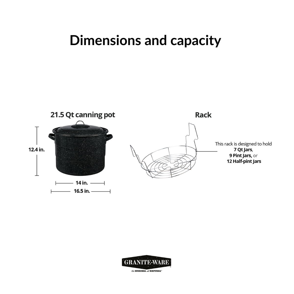 Granite Ware 21.5-Quart Water Bath Canner with Jar Rack - image 5 of 10