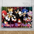 thumbnail image 3 of Fondo fotográfico con sombra de Sonic The Hedgehog, suministros para fiestas de cumpleaños, baby shower, pancarta decorativa, 3 of 5