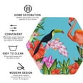 thumbnail image 4 of Kll Hexagon Drink Coasters Set Of 4,Pu Leather Absorbent Coasters Set Decorative Coffee Cup Coasters Housewarming Gift For Home Decor-Tropical Jungle Flamingo, 4 of 9