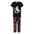 thumbnail image 2 of Halloween Pajamas for Family Glow In The Dark Pattern Letter Holiday Sleepwear, 2 of 10