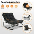 thumbnail image 6 of Rocking Chair, Outdoor/Indoor E-Coated Modern Cozy Lounge Rocker Chair with Cushion for Balcony Porch Patio, Gray, 6 of 7