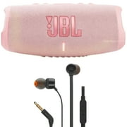 JBL Charge 5 Portable Bluetooth Speaker Pink with JBL T110 in Ear Headphones