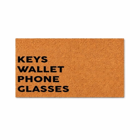 Keys Wallet Phone Glasses Doormat, Reminder Entryway Door Mat, Indoor Outdoor Welcome Mat (16x24 inches) WoodByStu 1056