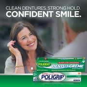 Polident Adhesive Paste for Denture Cream and Partials Cleaning, Triple Mint Freshness, 3.9 Oz, for Adults