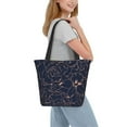 thumbnail image 6 of KLL Tote Bag for Women Copper-Gold Gloss Outline Flower Print Shopping Grocery Reusable Bags for Office School Shopping Travel, 6 of 6