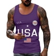 thumbnail image 2 of Dwelliawo Men's 250th Anniversary Tank Tops 4th Of July Usa 250th Anniversary Tank Top Graphic Sleeveless Pullover Casual Loose Fit Muscle Shirts Purple M, 2 of 5