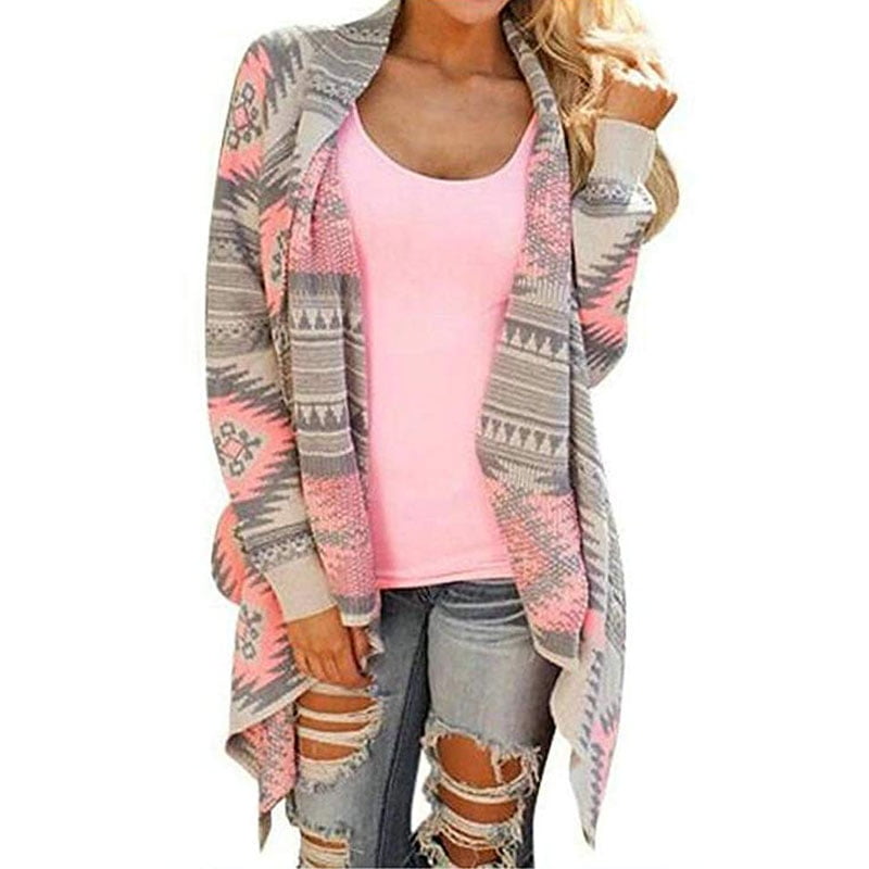 PINK ROSE Womens Aztec Print Pullover Sweater