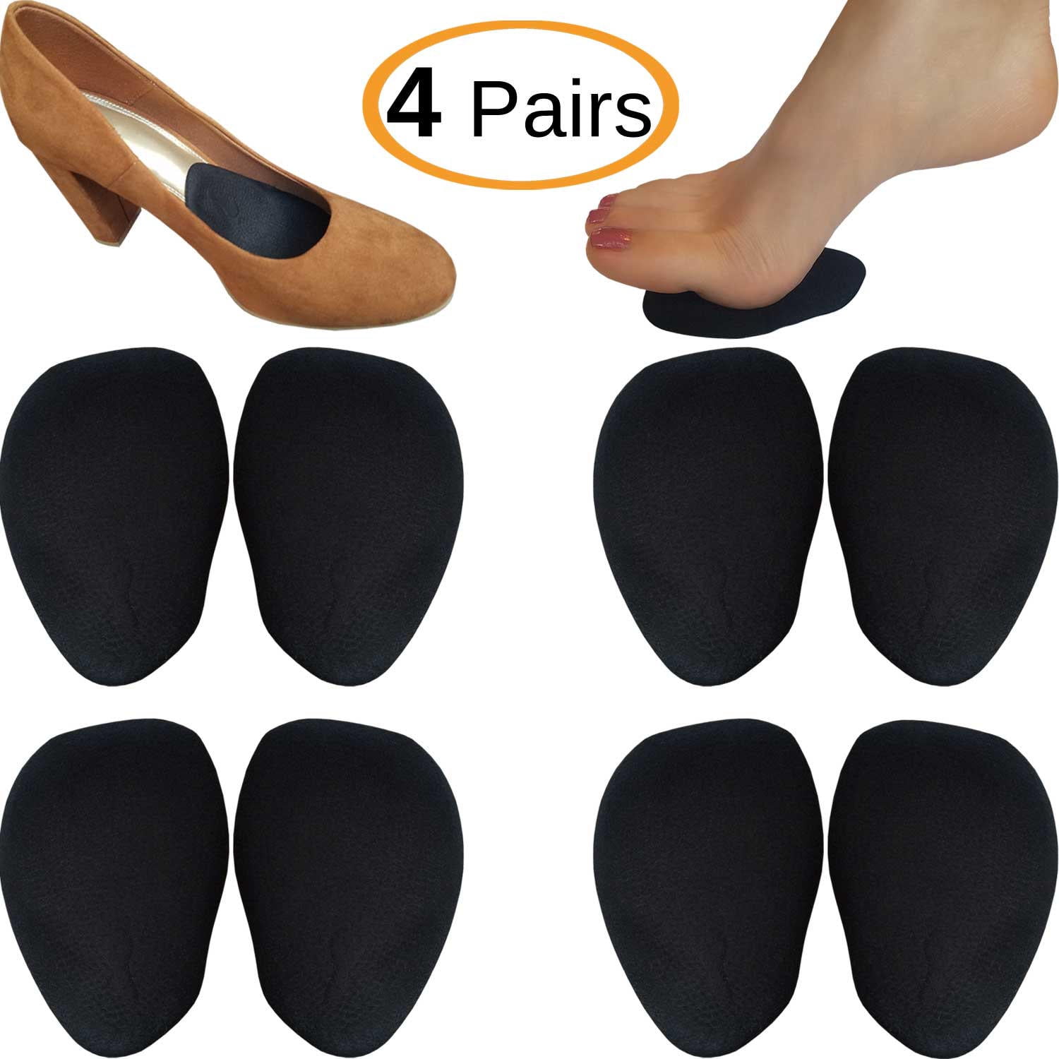4 Pairs Chiroplax High Heel Cushions Inserts Pads Liner Grip Anti Slip Insoles 