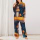 thumbnail image 2 of Fotbe Vintage Blue Leaf Mushroom Conjunto de Pijama de Manga Larga para Mujer con Estampado, Ropa de Dormir de 2 Piezas, Conjunto de Casa Suave y Cómodo con Bolsillos-X-Large, 2 of 7