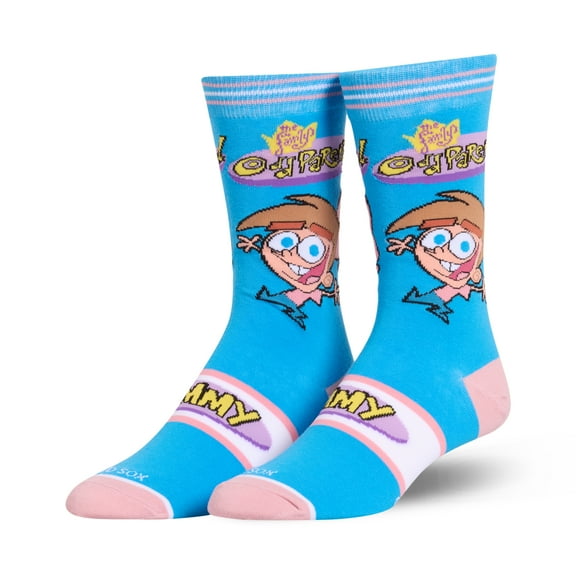Cool Socks – Timmy Turner Milkshake Crew Socks – Size Large for Men & Women – Nickelodeon Throwback