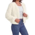 thumbnail image 2 of Sundazz Women's Winter Faux Fur Coats Cropped Fuzzy Jacket Warm Open Front Outerwear Fashion Clothing, 2 of 9