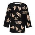 thumbnail image 5 of LSLJS T-Shirts pour Femmes Mode Manches Trois-Quarts Col Rond Rétro Imprimé de Pâques Hauts Amples Blouse, 5 of 5