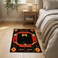 thumbnail image 3 of ODIKA 2'x3' Washable Throw Rug Non-Slip, Low Profile, Flatwoven, Easy Care Alfombra Gamer Glowing Gamepad Motif Border Cracked Field Burst for Hallway, Study Room, 3 of 7