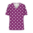 thumbnail image 4 of iHengLiXing Tops for Women Plus Size Women's Summer Fashion Polka Printed Collar Casual Short Sleeved Top Short Sleeved-neck Top/shirt XXL Purple, 4 of 5