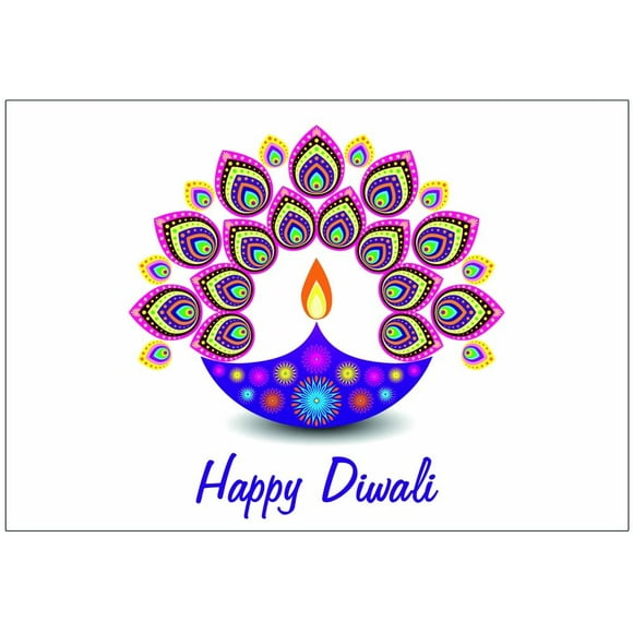 Zaffron Diwali Holiday Greeting Cards (Diwali Light Design 10 pack)