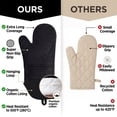 thumbnail image 3 of Silicone Oven Mitts, Ultra Heat Resistant up to 500°F Flexible Oven Gloves, Black 15", 3 of 7