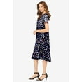 thumbnail image 3 of Roaman's Women's Plus Size Petite Ultrasmooth V Neck Swing Dress, 3 of 6