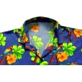 thumbnail image 4 of HAPPY BAY Men's Hawaiian Shirts Short Sleeve Button Down Shirt Men's Tropical Shirts Casual Holiday Summer Party Caribbean Shirts for Men Funny M Flower Parrot, Blue, 4 of 7