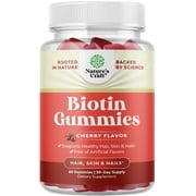 Natural Biotin Gummies for Hair Growth - Biotin Vitamins Hair Skin and Nails Gummies for Women and Men - Growth Vitamins Women with Pantothenic Acid
