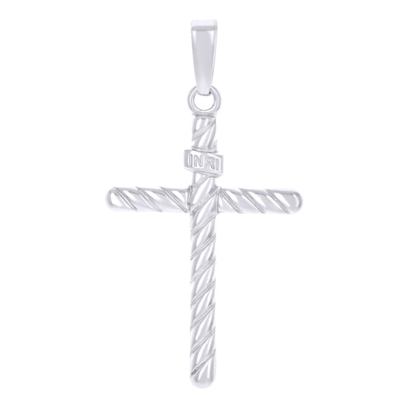 925 Sterling Silver Unisex Religious Inri Cross Charm Pendant Pendant Necklace for Men Women
