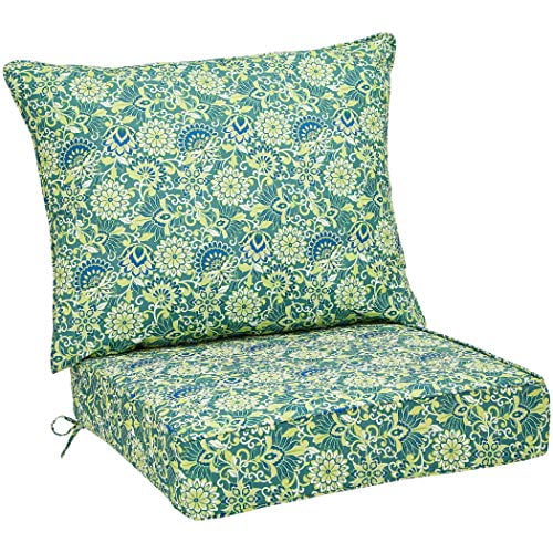 Photo 1 of Basics Deep Seat Patio Seat and Back Cushion- Blue Flower