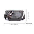 thumbnail image 3 of Bolso bandolera a la moda para mujer, bolsos de viaje informales de cuero PU de Color sólido (gris), 3 of 6