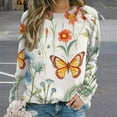 thumbnail image 2 of Sweatshirt For Womens Crewneck Watercolor Wildflowers Hoodies Teen Girls Cute, 2 of 7