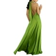 thumbnail image 2 of DHFJKG Formal Dresses For Women Wedding Guest Dress Summer Halter Silk Satin Sleeveless Flowy Maxi Dress Party Prom Stylish Dresses, 2 of 7