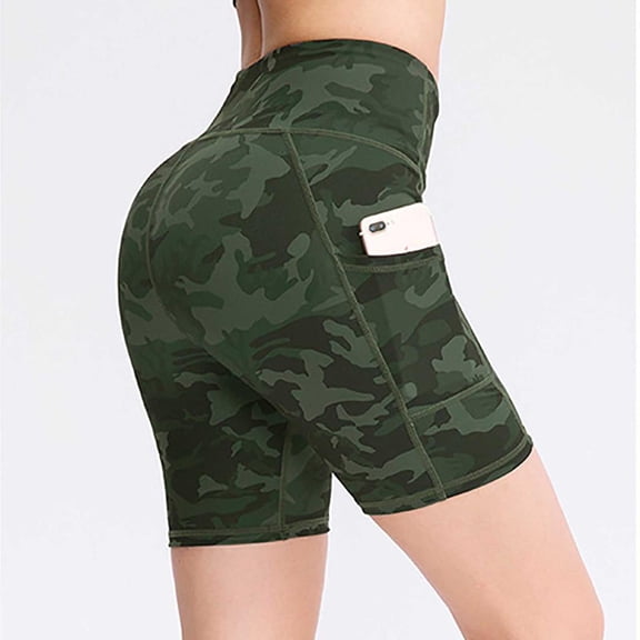 QLEICOM Womens Athletic Shorts, Sports Shorts Loose Fake Two-piece Anti-peep Quick-drying Fitness Culottes Tennis Shorts Yoga Shorts, Running Shorts, Comfy Beach Shorts, Cycling Shorts Army Green S