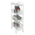 thumbnail image 3 of Honey-Can-Do 4-Tier Metal Slim Rolling Cart with 3 Drawers, White, 3 of 11