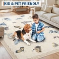 thumbnail image 3 of Memoryfield 9' x 12' Modern Butterfly Print Area Rug, Washable, Non-Slip, Low-Pile Carpet for Living Room, Bedroom, Khaki, 3 of 6