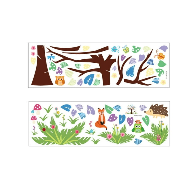keepw Colorful Tree Removable Stickers Animals Wall Posters Cartoon Mural Wallpaper Decoration Home Bedroom Present Art Decals Gift
