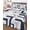 Blue, variant on Quilt King Size Bedding Set, Modern Geometric Black Reversible Summer Quilt 3 Pieces, Abstract Minimalist Artwork Lines Lightweight Bedspreads Coverlets with 2 Pillow Shams for All Seasons