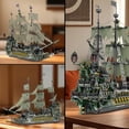 thumbnail image 4 of Technic Pirate Ship Building Sets, MOC Flying Dutchman Model Toy Boat,Green Ghost Ship Building Blocks Sets 66037,Toy Sets for Adults,Halloween Home Decor, 4 of 7