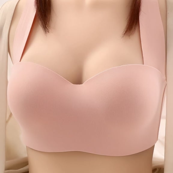 Kukoosong Bralette Bras for Women Fashion Women's Solid Color Thin Style Ventilate Back Buckle Bra without Steel Rim, Sizes M