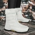 thumbnail image 2 of Xiaoxatg Fashion Women's Winter Flat Zipper Warm Boots Stylish Comfortable Mid Calf Shoes 9 White, 2 of 8
