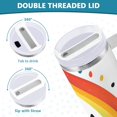 thumbnail image 3 of Yayeee 30oz Stainless Steel Tumbler with Straw and Handle Double-Wall Insulated Travel Water Bottle, Black Cat Rainbow, 3 of 8