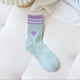 thumbnail image 1 of Zhuge 3 pares de calcetines finos de algodón para mujer, calcetines de algodón suave para mujer por encima del tobillo (azul), 1 of 2