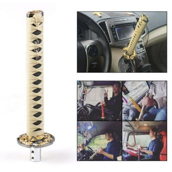 Universal 260mm Samurai Sword Gear Shift Knob Shifter Katana Metal Thread Adapte