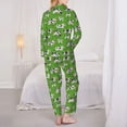 thumbnail image 3 of Pajama Sets for Women 2 Pcs, Realistic Cartoon Cute Cow Meadow Button Down Long Sleeve Sleepwear Lounge PJ Sets, 3 of 6