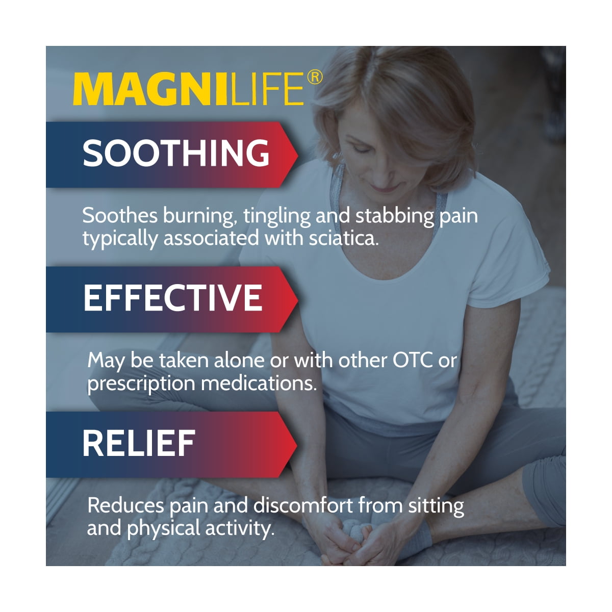 MagniLife Leg & Back Pain Relief Cream, for Fast Relief of Lower Back,  Buttocks & Leg Pain, 4 oz