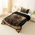 thumbnail image 2 of Manfei Woodland Bear Print Twin Comforter Sets,Vintage Wildlife Bedding Set,Green Brown,Black Reversible,2 Pieces,1 Comforter and 1 Pillowcase, 2 of 7