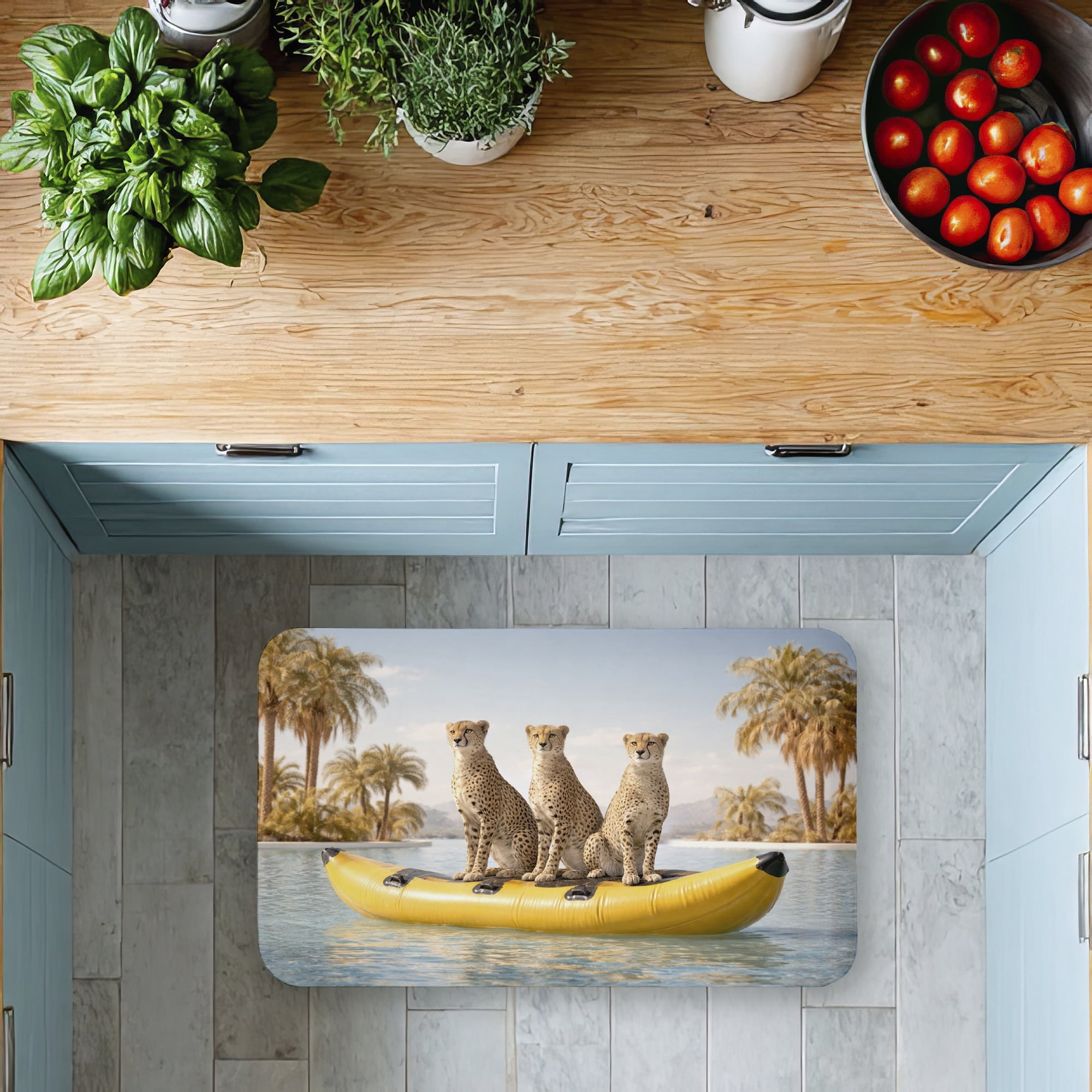 Stupell Industries Three Cheetahs on Lake Printed Anti-Fatigue Floor Mat, design by Ziwei Li
