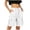 K01-White, variant on Cargo Shorts Women High Waisted Straight Knee Length 4 Pockets Hiking Bermuda Shorts Black M