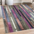 thumbnail image 1 of Wooden Print Decorative Rug, Old Hardwood Floor Plank Grunge Lodge Garage Natural Rural Graphic, Quality Carpet for Bedroom Dorm and Living Room, 6 Sizes, Fuchsia, by Ambesonne, 1 of 4